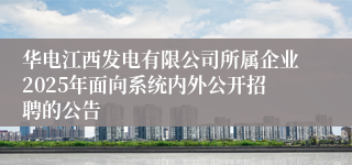 华电江西发电有限公司所属企业2025年面向系统内外公开招聘的公告