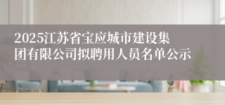 2025江苏省宝应城市建设集团有限公司拟聘用人员名单公示