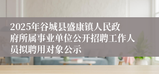 2025年谷城县盛康镇人民政府所属事业单位公开招聘工作人员拟聘用对象公示