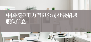 中国核能电力有限公司社会招聘职位信息