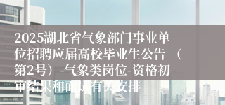 2025湖北省气象部门事业单位招聘应届高校毕业生公告 （第2号）-气象类岗位-资格初审结果和面试有关安排