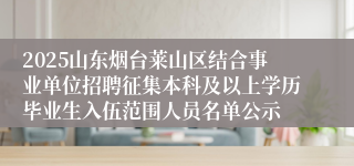 2025山东烟台莱山区结合事业单位招聘征集本科及以上学历毕业生入伍范围人员名单公示