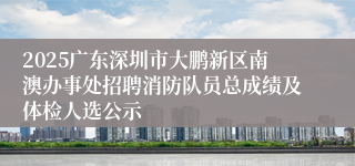 2025广东深圳市大鹏新区南澳办事处招聘消防队员总成绩及体检人选公示