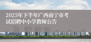 2025年下半年广西南宁市考试招聘中小学教师公告