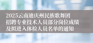 2025云南迪庆州民族歌舞团招聘专业技术人员部分岗位成绩及拟进入体检人员名单的通知