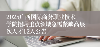 2025广西国际商务职业技术学院招聘重点领域急需紧缺高层次人才12人公告