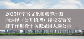 2025辽宁省文化和旅游厅双向选择（公开招聘）接收安置安排工作退役士兵拟录用人选公示