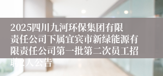 2025四川九河环保集团有限责任公司下属宜宾市新绿能源有限责任公司第一批第二次员工招聘2人公告