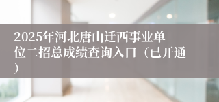2025年河北唐山迁西事业单位二招总成绩查询入口（已开通）