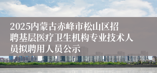 2025内蒙古赤峰市松山区招聘基层医疗卫生机构专业技术人员拟聘用人员公示