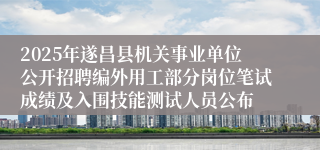 2025年遂昌县机关事业单位公开招聘编外用工部分岗位笔试成绩及入围技能测试人员公布