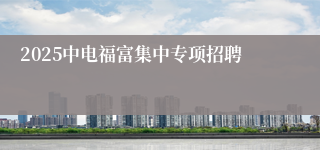 2025中电福富集中专项招聘