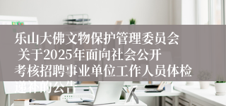 乐山大佛文物保护管理委员会  关于2025年面向社会公开考核招聘事业单位工作人员体检递补的公告
