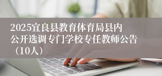 2025宜良县教育体育局县内公开选调专门学校专任教师公告（10人）