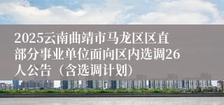 2025云南曲靖市马龙区区直部分事业单位面向区内选调26人公告（含选调计划）