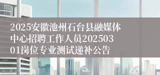 2025安徽池州石台县融媒体中心招聘工作人员20250301岗位专业测试递补公告