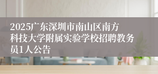 2025广东深圳市南山区南方科技大学附属实验学校招聘教务员1人公告