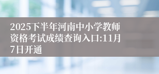 2025下半年河南中小学教师资格考试成绩查询入口:11月7日开通