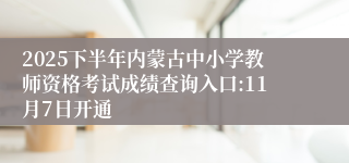 2025下半年内蒙古中小学教师资格考试成绩查询入口:11月7日开通