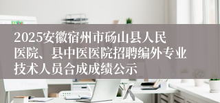 2025安徽宿州市砀山县人民医院、县中医医院招聘编外专业技术人员合成成绩公示