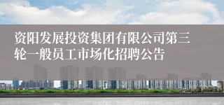 资阳发展投资集团有限公司第三轮一般员工市场化招聘公告