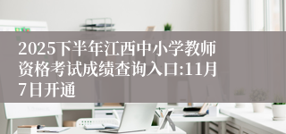 2025下半年江西中小学教师资格考试成绩查询入口:11月7日开通