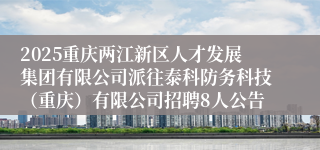 2025重庆两江新区人才发展集团有限公司派往泰科防务科技(重庆)有限公司招聘8人公告