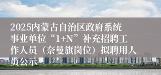 2025内蒙古自治区政府系统事业单位“1+N”补充招聘工作人员（奈曼旗岗位）拟聘用人员公示