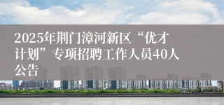 2025年荆门漳河新区“优才计划”专项招聘工作人员40人公告