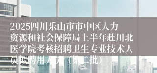 2025四川乐山市市中区人力资源和社会保障局上半年赴川北医学院考核招聘卫生专业技术人员拟聘用人员（第二批）