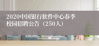 2020中国银行软件中心春季校园招聘公告（250人）