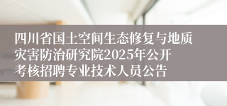 四川省国土空间生态修复与地质灾害防治研究院2025年公开考核招聘专业技术人员公告