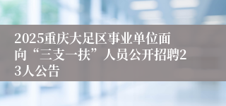 2025重庆大足区事业单位面向“三支一扶”人员公开招聘23人公告