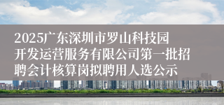 2025广东深圳市罗山科技园开发运营服务有限公司第一批招聘会计核算岗拟聘用人选公示