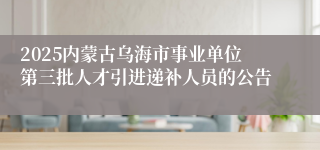 2025内蒙古乌海市事业单位第三批人才引进递补人员的公告