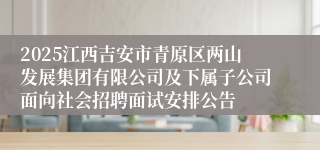 2025江西吉安市青原区两山发展集团有限公司及下属子公司面向社会招聘面试安排公告