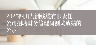 2025四川九洲线缆有限责任公司招聘财务管理岗测试成绩的公示