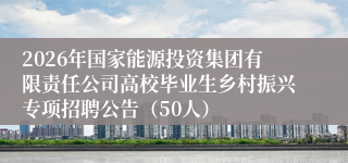 2026年国家能源投资集团有限责任公司高校毕业生乡村振兴专项招聘公告（50人）
