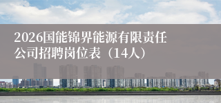 2026国能锦界能源有限责任公司招聘岗位表（14人）