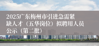 2025广东梅州市引进急需紧缺人才（五华岗位）拟聘用人员公示（第二批）