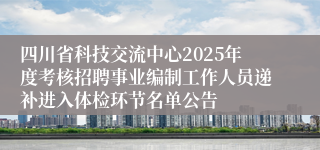 四川省科技交流中心2025年度考核招聘事业编制工作人员递补进入体检环节名单公告