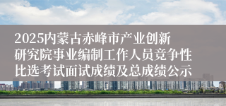 2025内蒙古赤峰市产业创新研究院事业编制工作人员竞争性比选考试面试成绩及总成绩公示