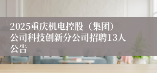 2025重庆机电控股（集团）公司科技创新分公司招聘13人公告