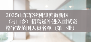 2025山东东营利津滨海新区（刁口乡）招聘递补进入面试资格审查范围人员名单（第一批）通知