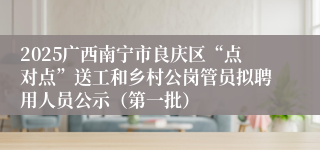 2025广西南宁市良庆区“点对点”送工和乡村公岗管员拟聘用人员公示（第一批）