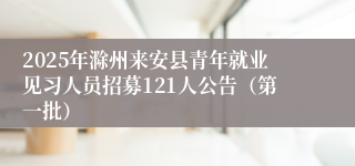 2025年滁州来安县青年就业见习人员招募121人公告（第一批）