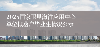 2025国家卫星海洋应用中心单位拟落户毕业生情况公示