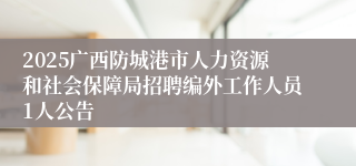 2025广西防城港市人力资源和社会保障局招聘编外工作人员1人公告