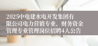 2025中电建水电开发集团有限公司电力营销专业、财务资金管理专业管理岗位招聘4人公告