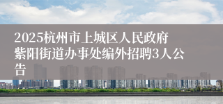 2025杭州市上城区人民政府紫阳街道办事处编外招聘3人公告